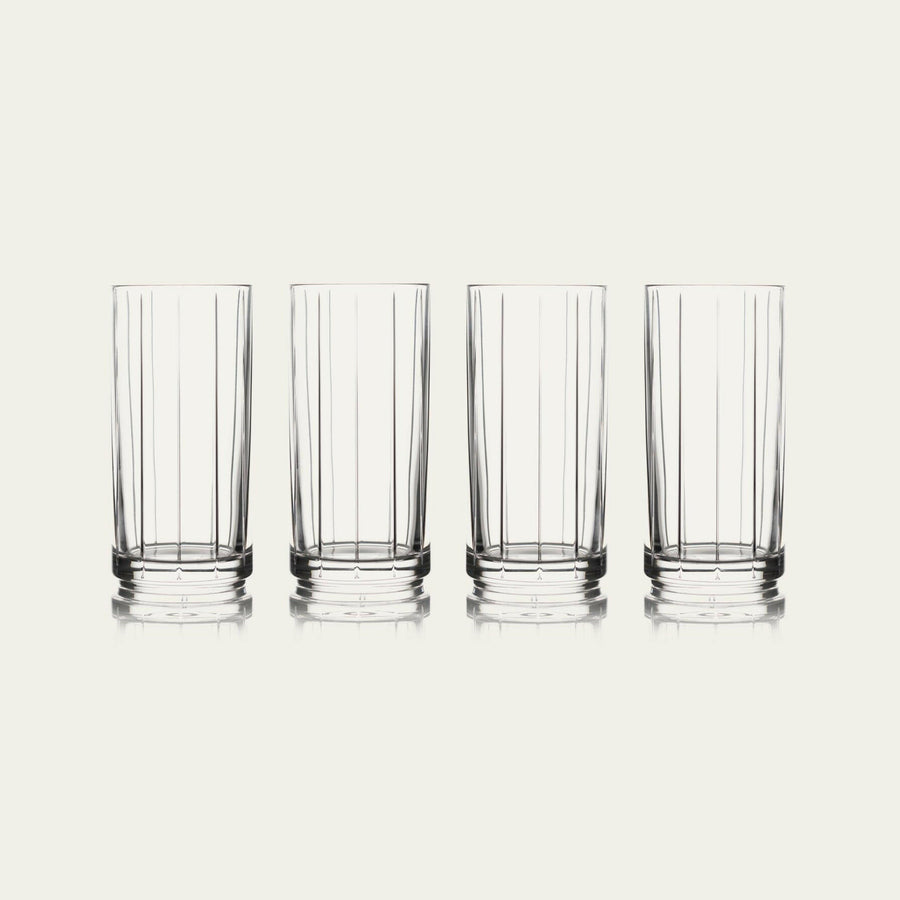 Elegant highball glasses set, perfect for serving cocktails and refreshing beverages in style