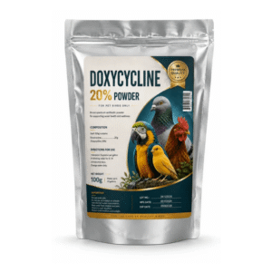 Doxycycline 20% Powder for pet birds, 200 mg per gram, 100 g pouch - avian antibiotic powder